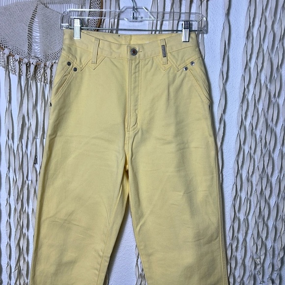Vintage Rockies in Butter Yellow Size 28/7 Rigid 100% Cotton Denim - Picture 5 of 13